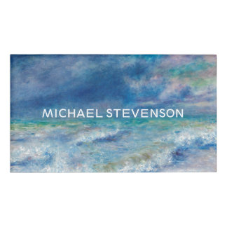 Badge D'identification Blue Sky Sea Abstrait Unique Chic Moderne Minimal
