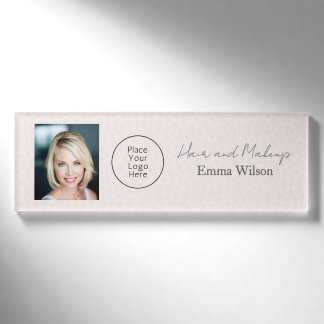 Badge D'identification Blush Pink Hair, Makeup & Beauty Studio Monogramme