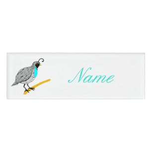 Badge D'identification Bobwhite Quail à gorge bleue Thunder_Cove
