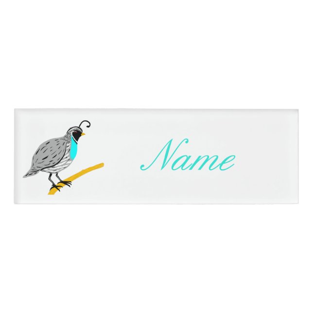Badge D'identification Bobwhite Quail à gorge bleue Thunder_Cove (Devant)