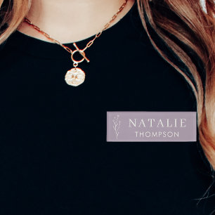 Badge D'identification Boho Chic Lilac Lavender Flower Événement de l'emp