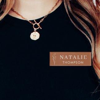 Badge D'identification Boho Chic Terracotta Personnalisé Événement Employ