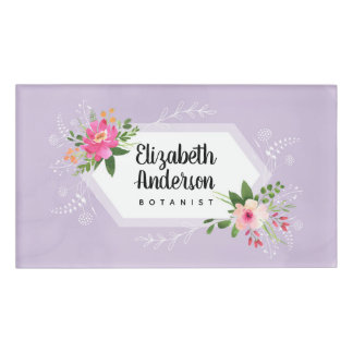 Badge D'identification Boho floral d'aquarelle botaniste