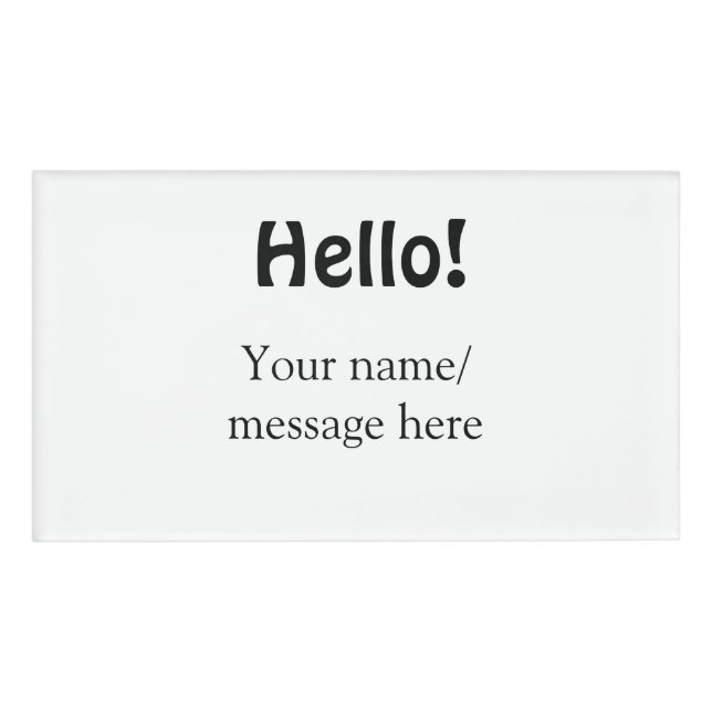 Badge D'identification Bonjour ajouter un message de nom simple minimum é (Devant)