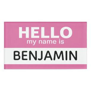 Badge D'identification Bonjour mon nom est - Rose - Employé personnalisé