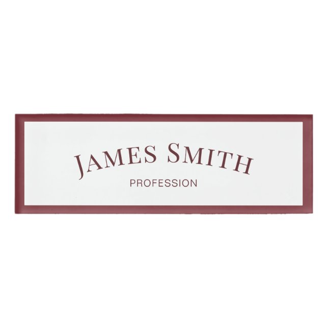 Badge D'identification Bordure rouge blanc et rubis chic : Professionnel  (Devant)