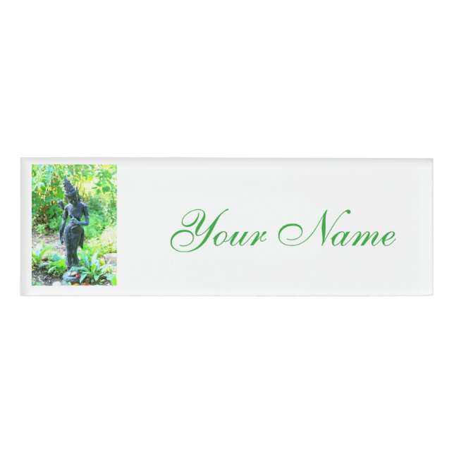 Badge D'identification bouddha jardin vert (Devant)