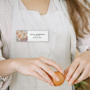 Badge D'identification Boulangerie Photo personnalisée White Business