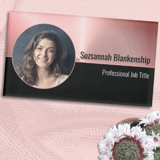 Badge D'identification Brossé métal rose Personnalisé Photo Professionnel