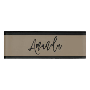 Badge D'identification Brown et noir rayures motif personnalisé