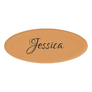 Badge D'identification Brown simple nom de script simple