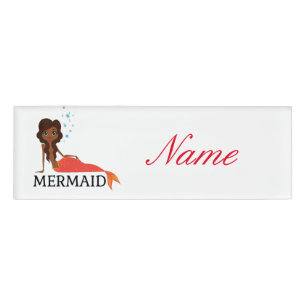 Badge D'identification Brunette Mermaid Thunder_Cove