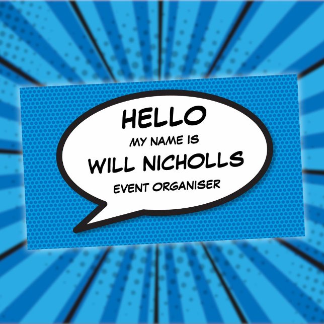 Badge D'identification Bulle de Texte Amusante Bande Dessinée Rétro (Speech Bubble Fun Retro Comic Book Name Tag)