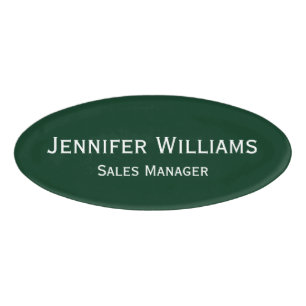 Badge D'identification Bureau professionnel vert foncé exécutif magnétiqu