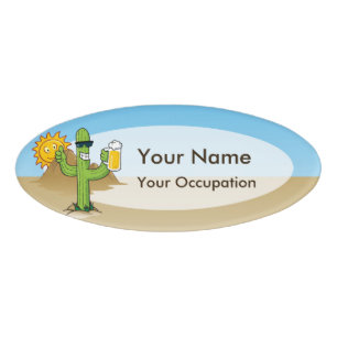 Badge D'identification Cactus avec bière