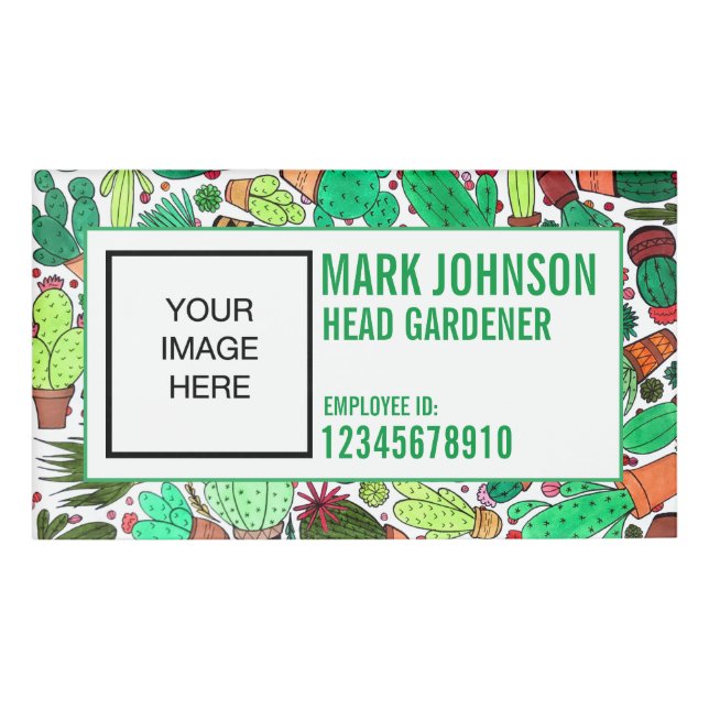 Badge D'identification Cactus Succulent Cactus Poted Plante Cactus Garden (Devant)