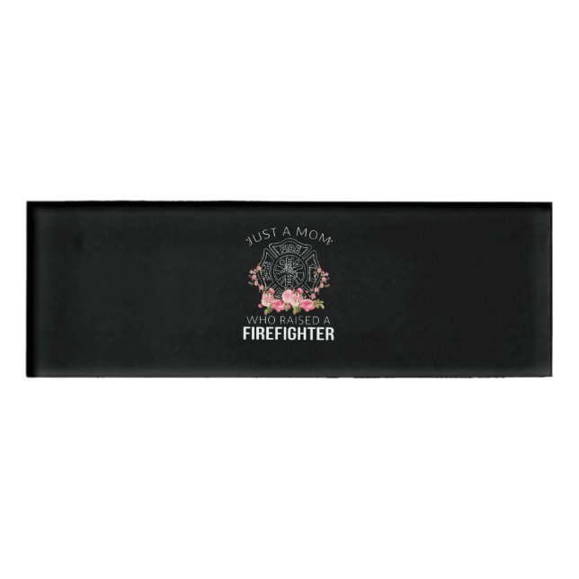 Badge D'identification Cadeau pompier | Juste Une Maman Pompier (Devant)