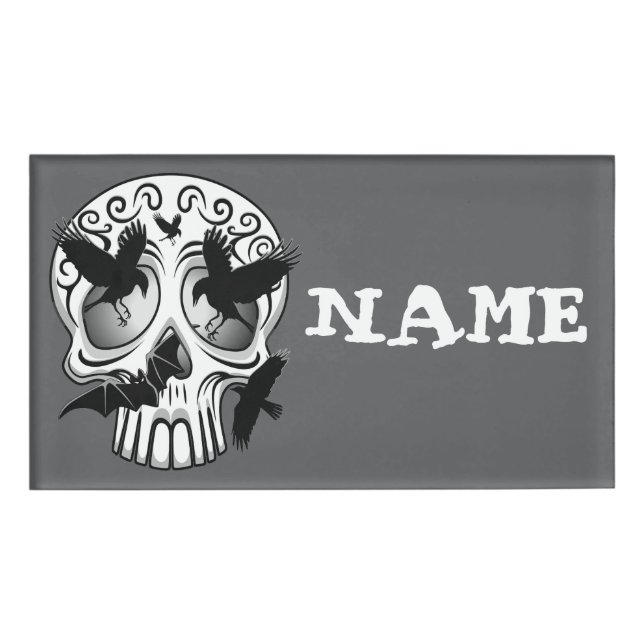 Badge D'identification Calaveras décoratives Halloween (Devant)