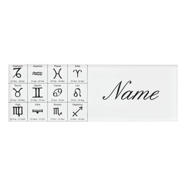 Badge D'identification Calendrier d'astrologie des signes solaires Zodiac (Devant)