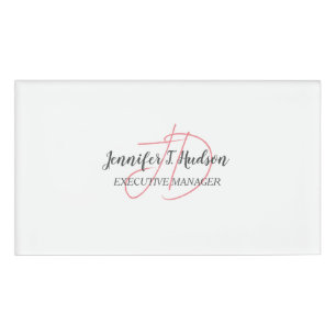 Badge D'identification Calligraphie classique tendance monogramme