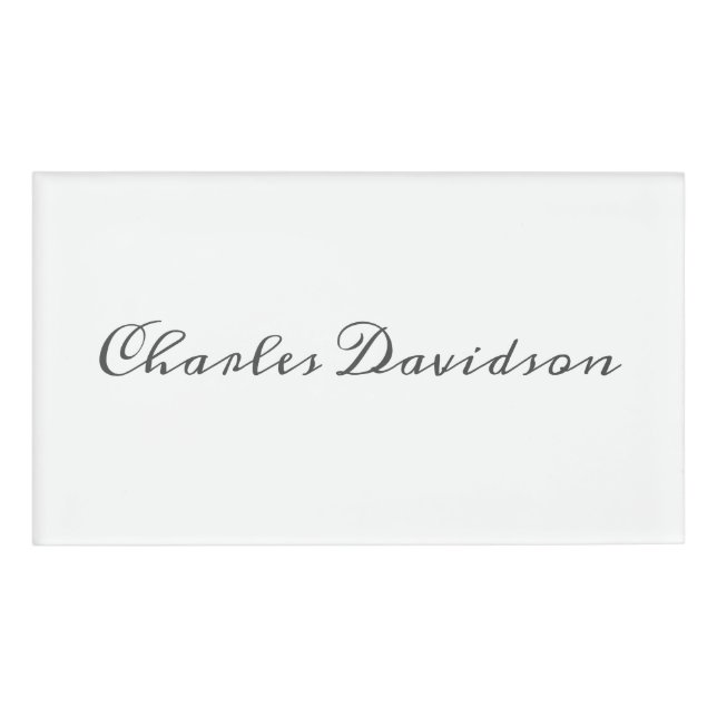 Badge D'identification Calligraphie minimaliste moderne professionnelle (Devant)