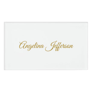 Badge D'identification Calligraphie professionnelle Elegant or couleur