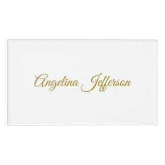 Badge D'identification Calligraphie professionnelle Elegant or couleur