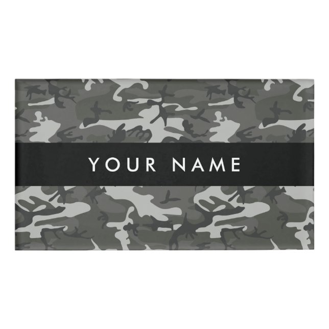 Badge D'identification Camo gris, Camouflage, Militaire, Armée (Devant)
