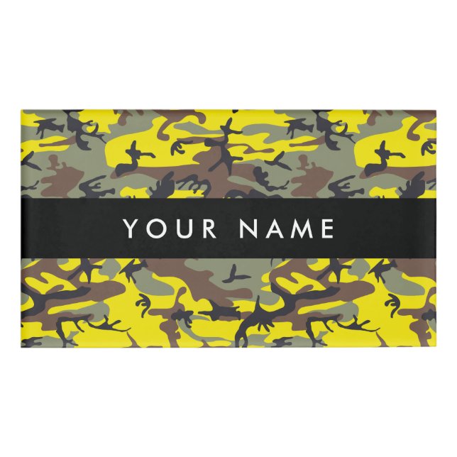 Badge D'identification Camo jaune et marron, Camouflage, Militaire, Armée (Devant)
