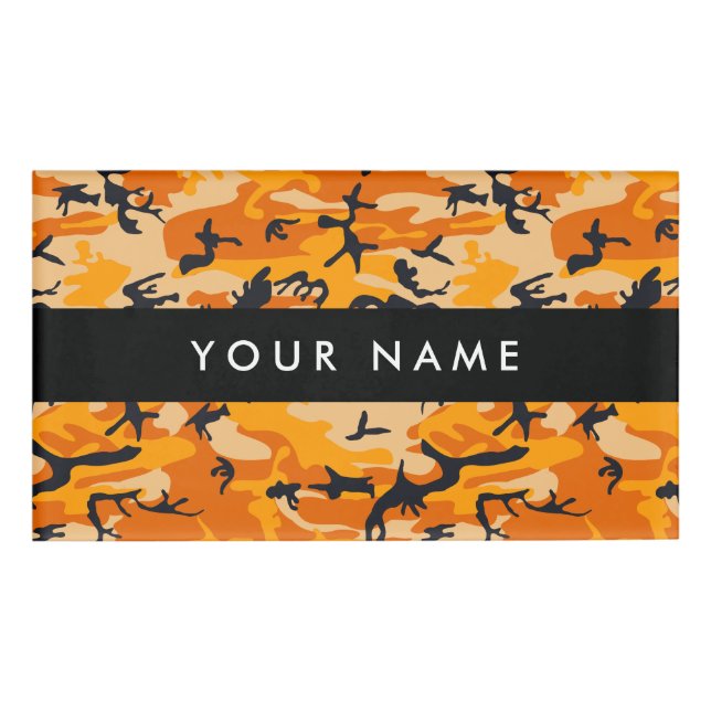 Badge D'identification Camo orange, Camouflage, Militaire, Armée (Devant)