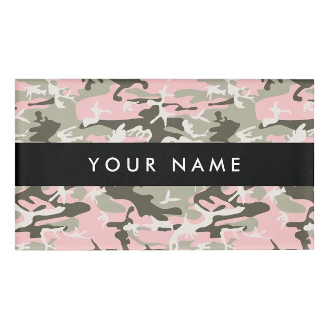 Badge D'identification Camo rose et vert, Camouflage, Militaire, Armée (Devant)