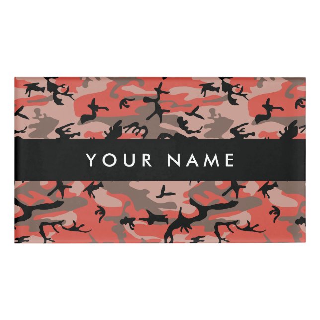 Badge D'identification Camo rouge et marron, Camouflage, Militaire, Armée (Devant)