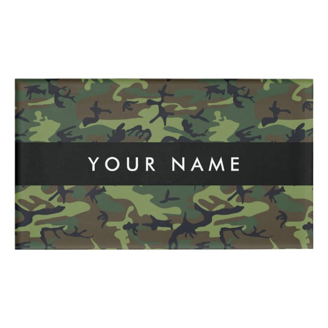 Badge D'identification Camo Vert, Camouflage, Militaire, Armée (Devant)