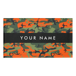 Badge D'identification Camo Vert et Orange, Camouflage, Militaire, Armée