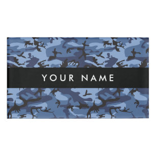 Badge D'identification Camouflage bleu marine Votre nom Personnalisez