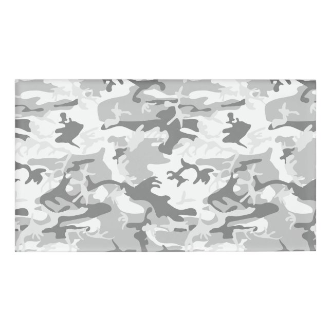 Badge D'identification Camouflage gris neige d'hiver, Militaire, Armée (Devant)