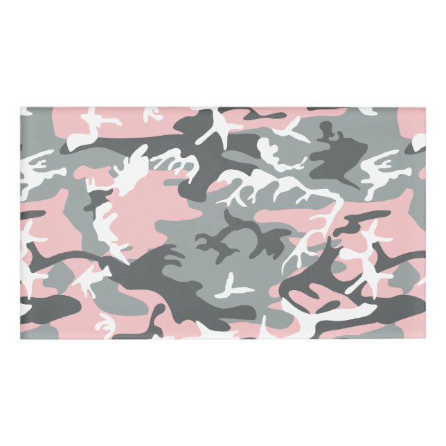 Badge D'identification Camouflage rose et gris, Militaire, Armée (Devant)