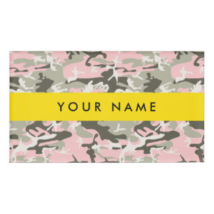Badge D'identification Camouflage rose et vert Votre nom Personnalisez
