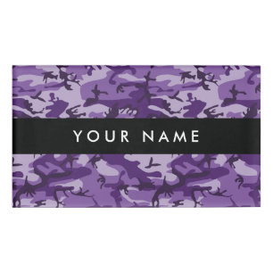 Badge D'identification Camouflage Violet Personnalisez votre nom
