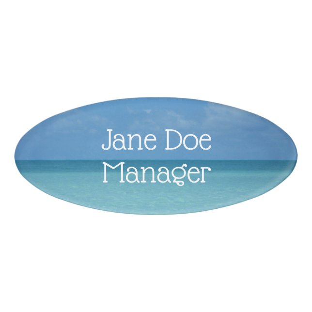 Badge D'identification Caraïbes Horizon Tropical Turquoise Bleu (Devant)