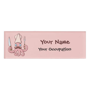 Badge D'identification Caricature du chef calmar
