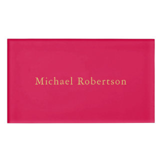 Badge D'identification Carmine Rouge or couleurs Professional tendance mo