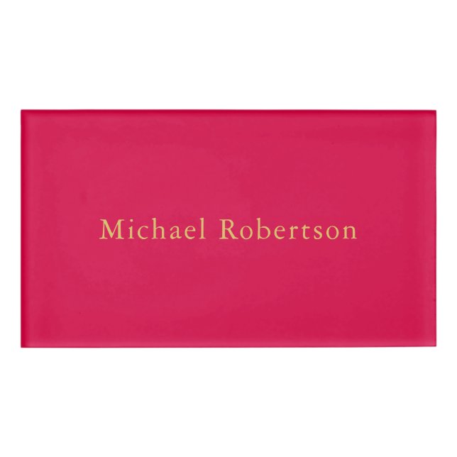 Badge D'identification Carmine Rouge or couleurs Professional tendance mo (Devant)