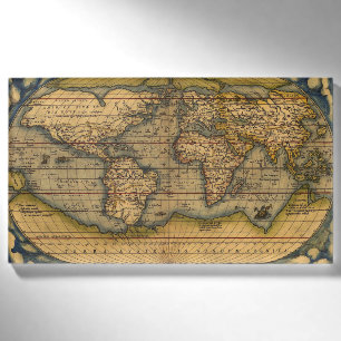 Badge D'identification Carte du monde d'Ortelius 1570 : Cartographie anti