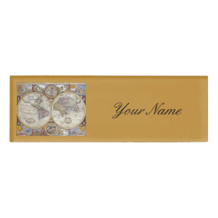 Badge D'identification Carte vintage Thunder_Cove de voyageur du monde