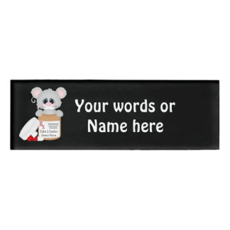 Badge D'identification Cartoon infirmier souris ajouter mots nom tag
