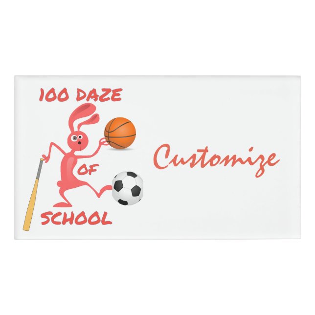 Badge D'identification Cent Daze De L'École Thunder_Cove (Devant)