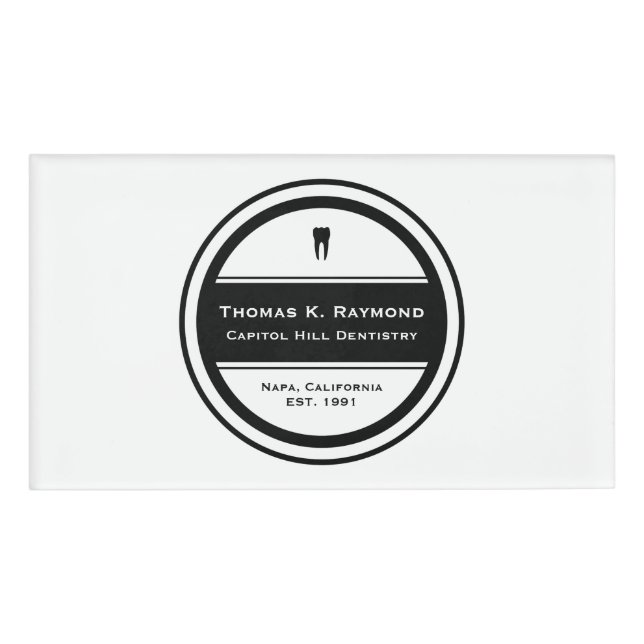 Badge D'identification Cercle dentaire personnalisable (Devant)