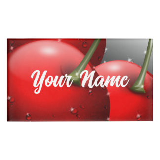 Badge D'identification Cerises avec gouttes de ragoût
