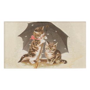 Badge D'identification Chat Kitten chaton antique vintage jolie mignonne
